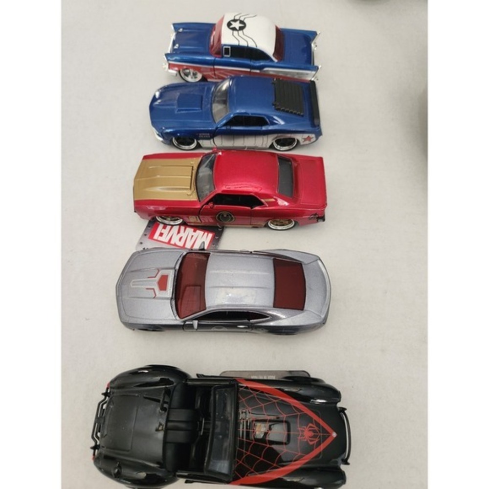 5 Marvel Diecast Cars: Winter Soldier, Iron‎ Man, Spider-Man, Captain America + - Picture 11 of 12